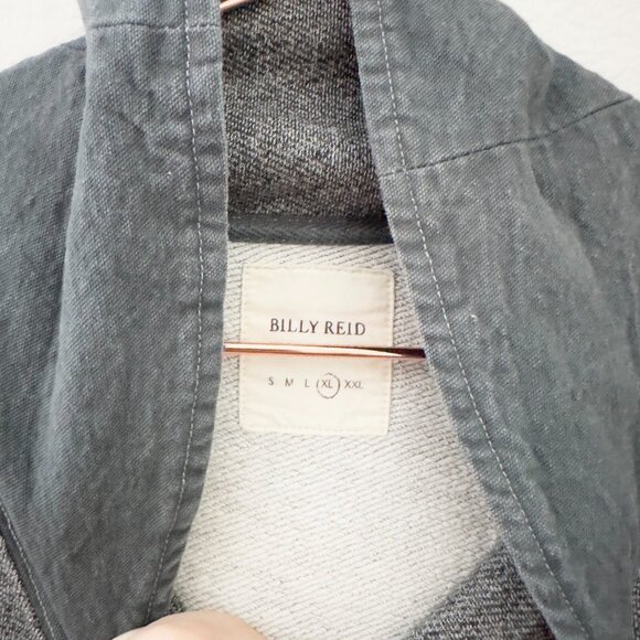 Billy Reid Mouline Shawl Pullover Grey 100% Cotton Sweater Size XL - Picture 3 of 5